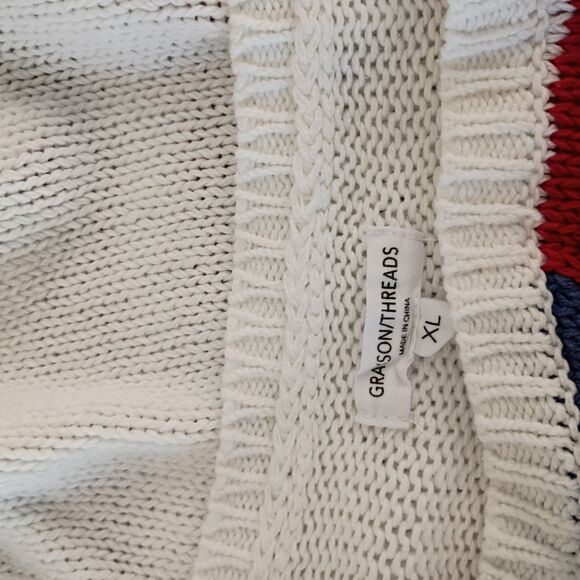 Grayson Threads American Flag loose knit Casual Sweater XL - Picture 8 of 8